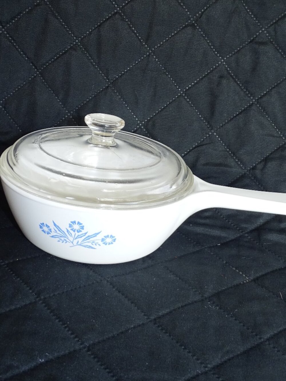 VTG Corning Ware Cornflower Blue Sauce Pan Skillet P-81-B Menuette Lid 1 pint